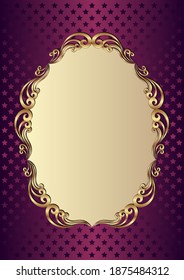 background with golden frame - vector illustration
