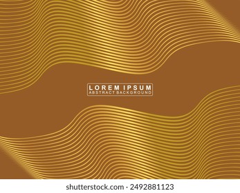 Fondo con patrón geométrico dorado. Fondo de onda dorado de lujo. Textura de oro 3d. perfecto para, Anuncios, Web, cubiertas, Fondos de pantalla, revistas, Anuncios, etc.