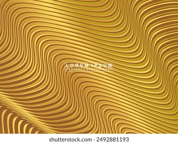 Background with golden geometric pattern. Luxury golden wave background. 3d Gold Texture. perfect for, banners, web, covers, wallpapers, magazines, banners, etc.