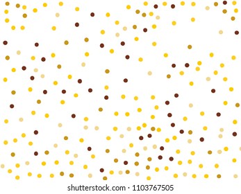 Background with Golden glitter, confetti. Gold polka dots, circles, round. Fiesta pattern. Bright festive, festival pattern for party invites, wedding, cards, phone Wallpapers. Vector illustration