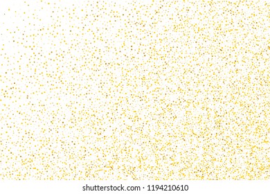 Background with Golden glitter, confetti. Gold polka dots, circles, round. Fiesta pattern. Bright festive, festival pattern for party invites, wedding, cards, phone Wallpapers. Vector illustration
