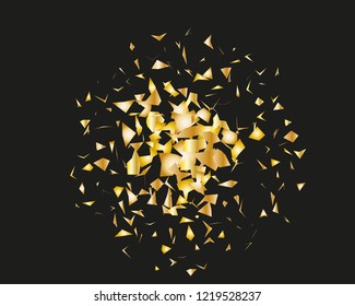 Background with Golden glitter, confetti. Gold polka dots, circles, round. Typographic design. Bright festive, festival pattern for party invites, wedding, cards, phone Wallpapers. Vector illustration