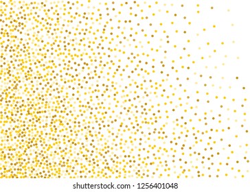 Background with Golden glitter, confetti. Gold polka dots, circles, round. Typographic design. Bright festive, festival pattern for party invites, wedding, cards, phone Wallpapers. Vector illustration