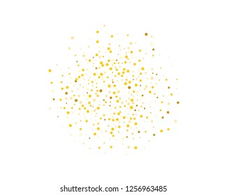 Background with Golden glitter, confetti. Gold polka dots, circles, round. Typographic design. Bright festive, festival pattern for party invites, wedding, cards, phone Wallpapers. Vector illustration