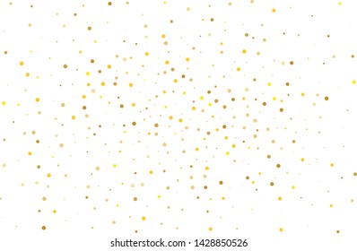 Background with Golden glitter, confetti. Gold polka dots, circles, round. Typographic design. Bright festive, festival pattern for party invites, wedding, cards, phone Wallpapers. Vector illustration