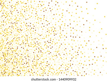 Background with Golden glitter, confetti. Gold polka dots, circles, round. Typographic design. Bright festive, festival pattern for party invites, wedding, cards, phone Wallpapers. Vector illustration
