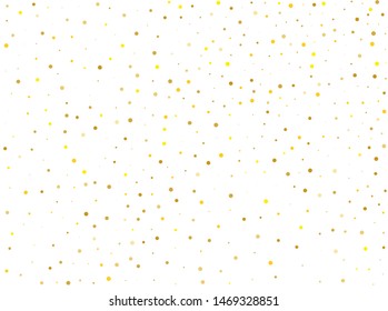 Background with Golden glitter, confetti. Gold polka dots, circles, round.  Bright festival pattern for party invites, wedding, cards, phone Wallpapers. Vector illustration