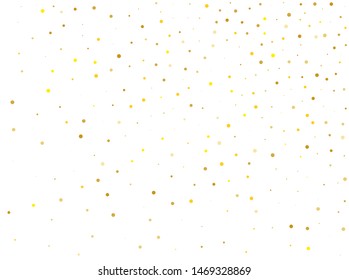 Background with Golden glitter, confetti. Gold polka dots, circles, round.  Bright festival pattern for party invites, wedding, cards, phone Wallpapers. Vector illustration