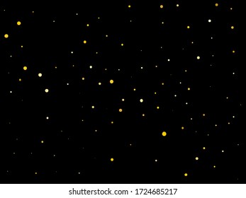 Background with Golden glitter, confetti. Gold polka dots, circles, round. Typographic design. Festive, festival pattern for party invites, wedding, cards, phone Wallpapers. Vector illustration