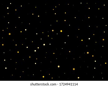 Background with Golden glitter, confetti. Gold polka dots, circles, round. Typographic design. Festive, festival pattern for party invites, wedding, cards, phone Wallpapers. Vector illustration