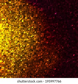 Background with golden glowing triangles