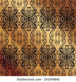 Background with golden gradient. Vector illustration. 