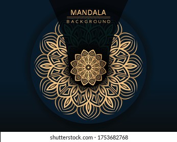 Antecedentes con diseño de mandala dorada