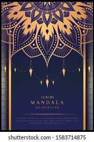Background with golden mandalas, Round indian pattern, muslim pattern. Gold mandala design background. vector Illustrator