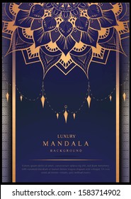 Background with golden mandalas, Round indian pattern, muslim pattern. Gold mandala design background. vector Illustrator