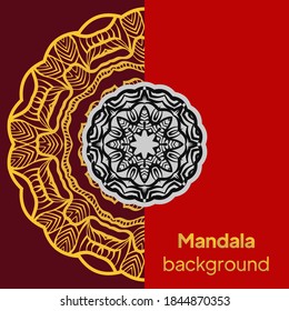 Background with golden mandalas, Round indian pattern, muslim pattern. vector Illustrator