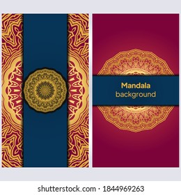 Background with golden mandalas, Round indian pattern, muslim pattern. vector Illustrator