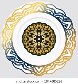 Background with golden mandalas, Round indian pattern, muslim pattern. vector Illustrator