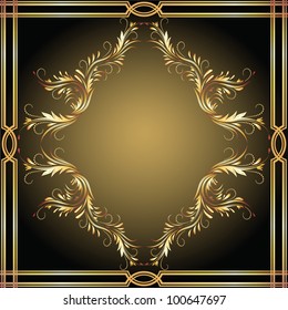 Background with golden ornament