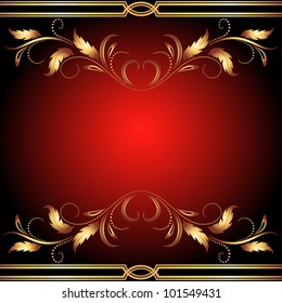 Background with golden ornament