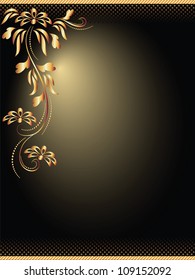 Background with golden ornament