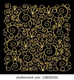 Background with golden ornament