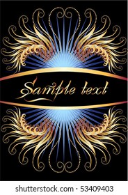 Background with golden ornament