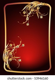 Background with golden ornament