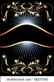 Background with golden ornament