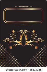 Background with golden ornament