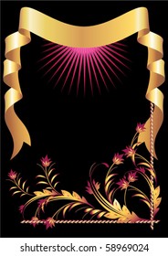 Background with golden ornament
