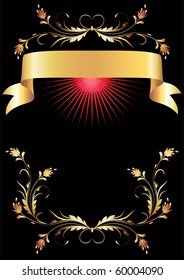 Background with golden ornament
