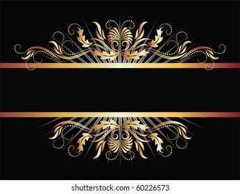Background with golden ornament