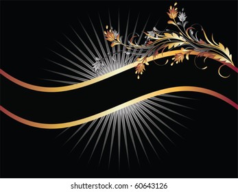 Background with golden ornament