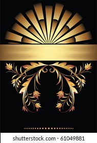 Background with golden ornament
