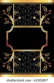 Background with golden ornament