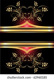 Background with golden ornament