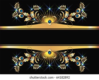Background with golden ornament