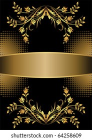 Background with golden ornament