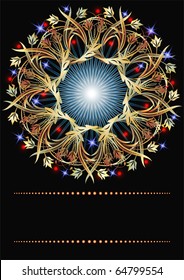 Background with golden ornament