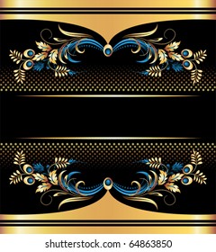 Background with golden ornament