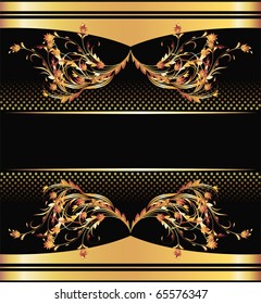 Background with golden ornament