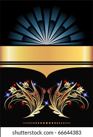Background with golden ornament