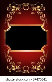 Background with golden ornament