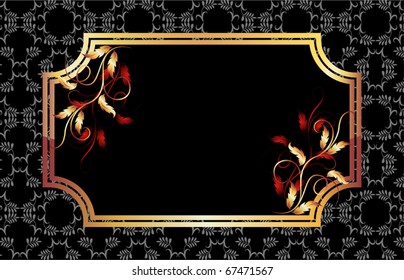 Background with golden ornament