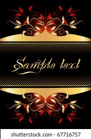 Background with golden ornament