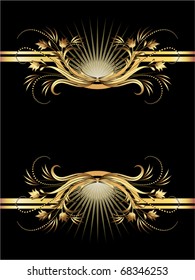 Background with golden ornament