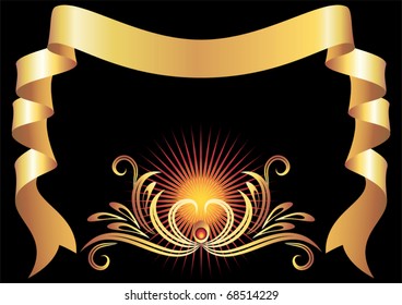 Background with golden ornament