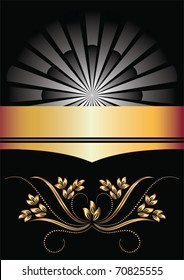 Background with golden ornament