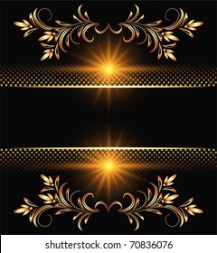 Background with golden ornament